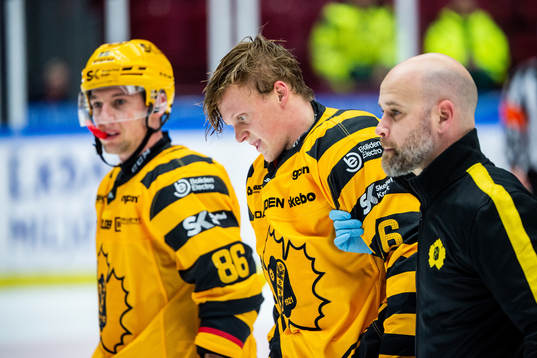 Skellefteås Linus Lindström får hjälp av isen
