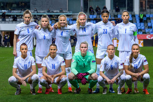 Players of Iceland pose for a team photo