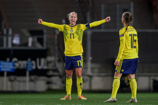 Caroline Seger of Sweden celebrates
