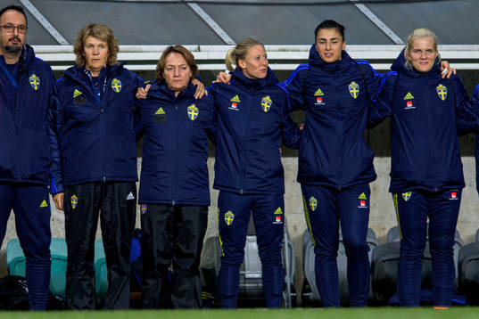 Rebecka Blomqvist, goalkeeper Zecira Musovic and goalkeeper