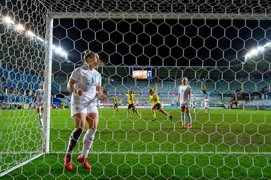 Ingibjörg Sigurðardóttir of Iceland looks dejected