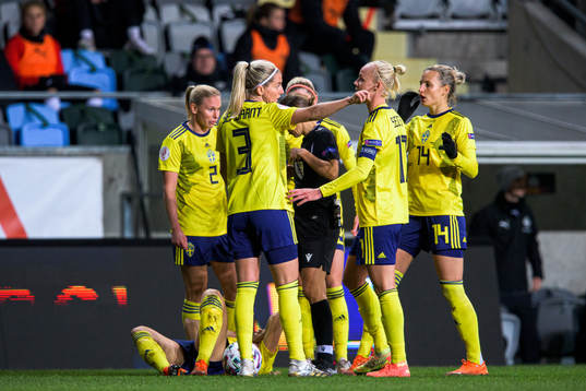 Magdalena Eriksson, Jonna Andersson and Caroline Seger,