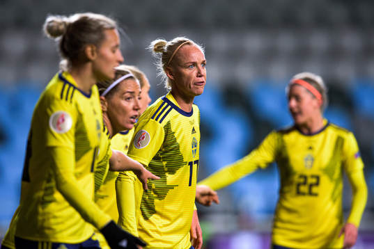 Caroline Seger of Sweden reacts