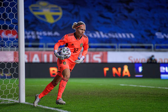 Goalkeeper Jennifer Falk of Sweden