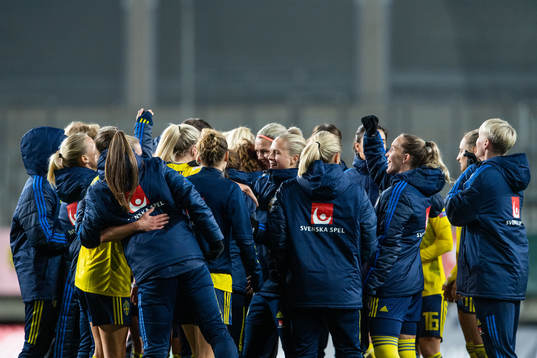 Players of Sweden celebrate