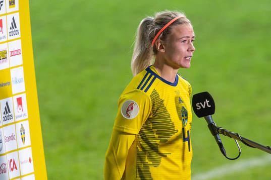 Hanna Glas of Sweden is interviewed