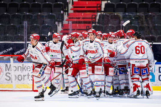 Timrås spelare jublar
