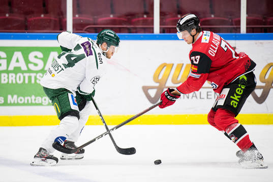 Färjestads Michael Lindqvist och Malmö Redhawks Adam