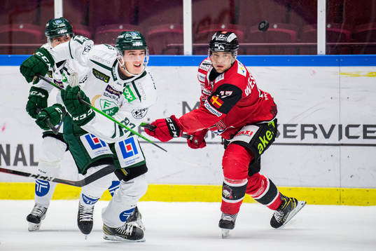 Färjestads Oskar Bäck och Malmö Redhawks Pathrik