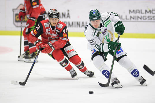 Färjestads Daniel Viksten och Malmö Redhawks Jan-Mikael