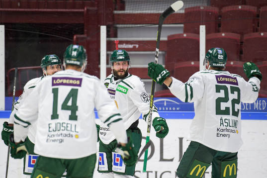 Färjestads Jesse Virtanen jublar