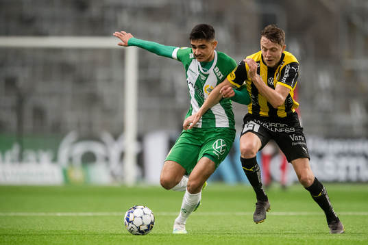 Hammarbys Aimar Sher och Häckens Viktor Lundberg