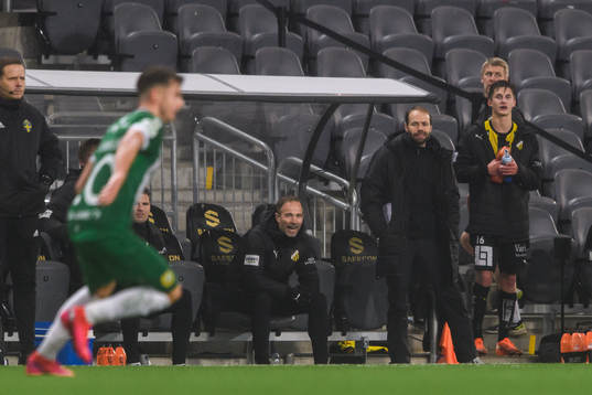 Häckens tränare Andreas Alm och Leo Bengtsson