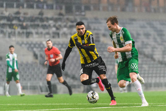 Häckens  Ahmed Yasin och Hammarbys Tim Söderström