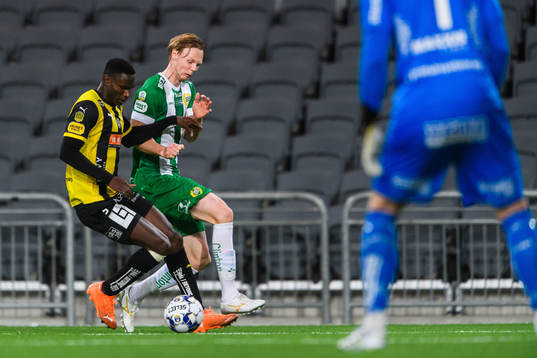 Häckens Godswill Ekpolo och Hammarbys Tim Söderström