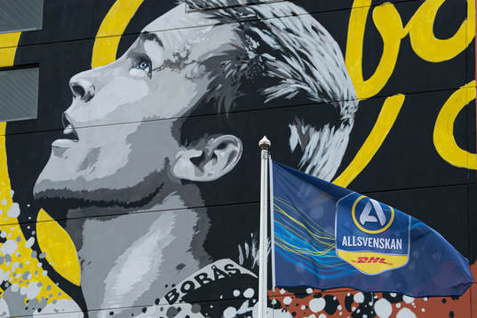Flagga med Allsvenskans logga