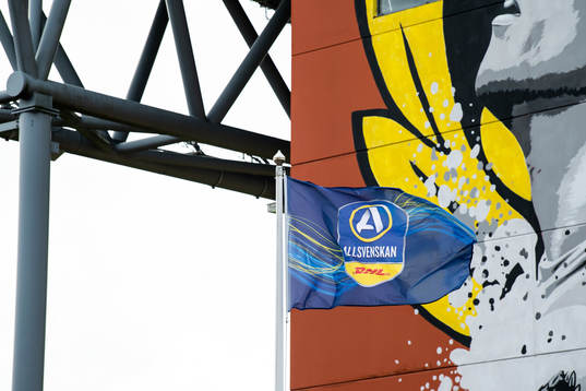 Flagga med Allsvenskans logga