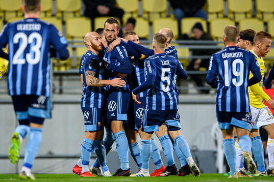 Djurgårdens Emir Kujovic jublar