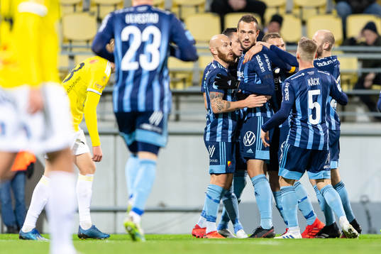 Djurgårdens Emir Kujovic jublar med lagkamrater