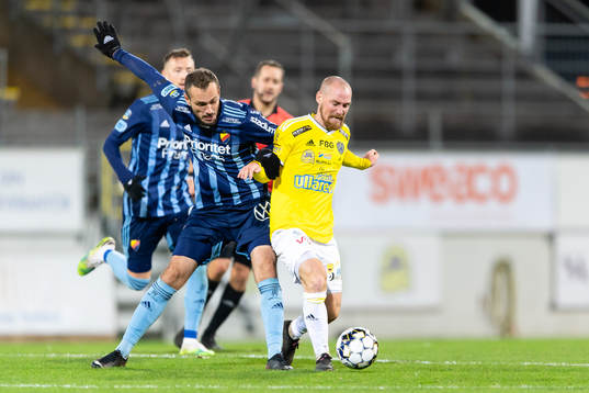 Djurgårdens Emir Kujovic och Falkenbergs Christoffer
