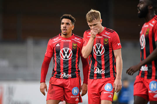 Östersunds Marco Weymans och Eirik Haugan deppar
