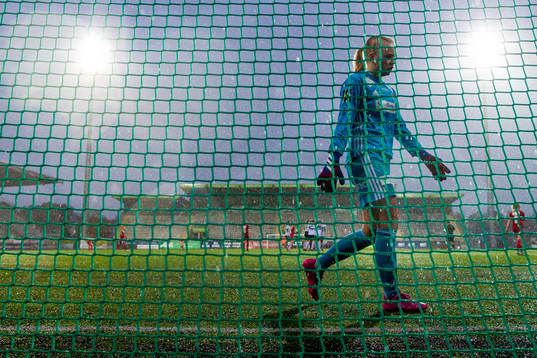 Goalkeeper Hanne Larsen of Medkila looks dejected