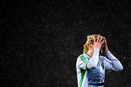 Stina Næss Berge of Hønefoss looks dejected