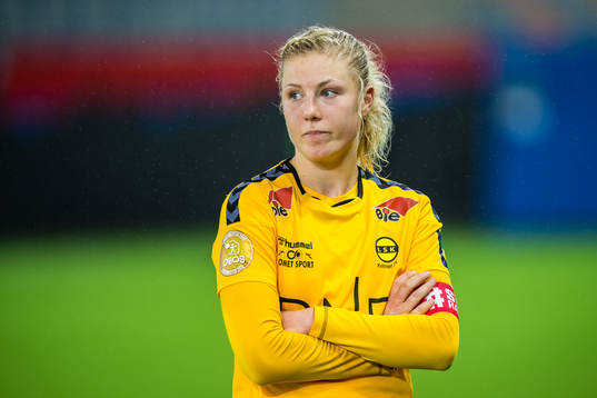 Sophie Roman Haug of LSK Kvinner looks dejected