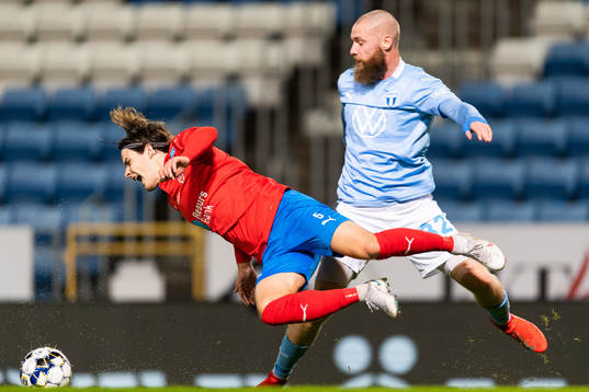 Helsingborgs Brandur Hendriksson och Malmö FF Jo Inge