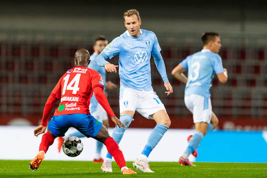 Helsingborgs Mohammed Abubakari och Malmö FF Ola Toivonen