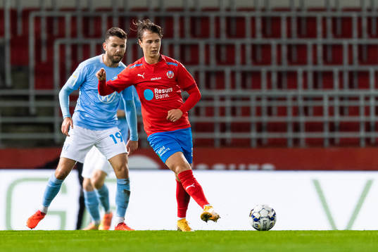Helsingborgs Alex Timossi och Malmö FF Erdal Rakipunder