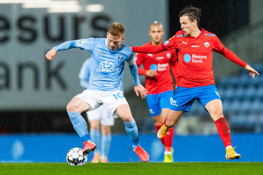 Malmö FF Anders Christiansen och Helsingborgs Alex Timossi