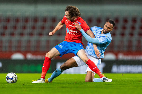 Helsingborgs Mikkel Diskerud och Malmö FF Isaac Kiese