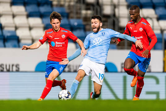 Helsingborgs Max Svensson och Mohammed Abubakari