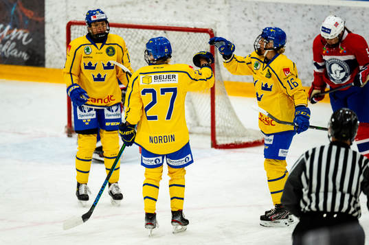 Emma Nordin of Sweden celebrates
