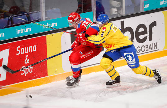 Maksim Groshev #28, RUS and Mattias Norlinder #6, SWE