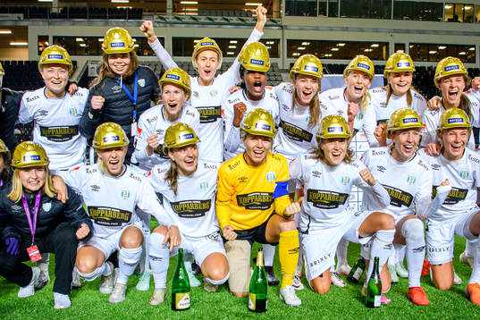 Göteborgs spelare jublar över SM-guldet