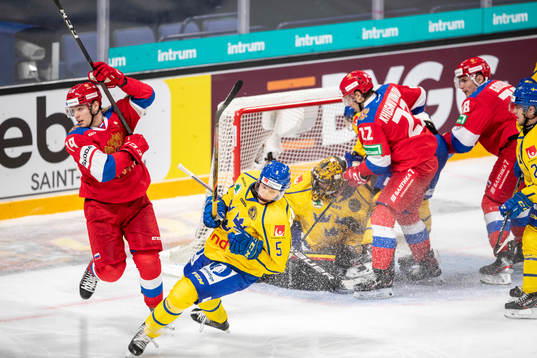 Vasili Podkolzin #19, RUS, Gustav Backström #5, SWE