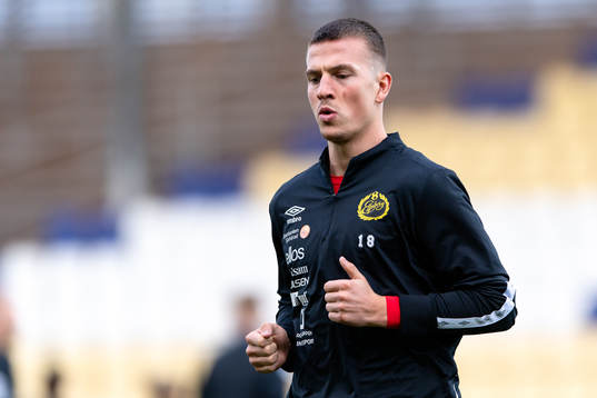 Elfsborgs Simon Olsson före fotbollsmatchen i Allsvenskan