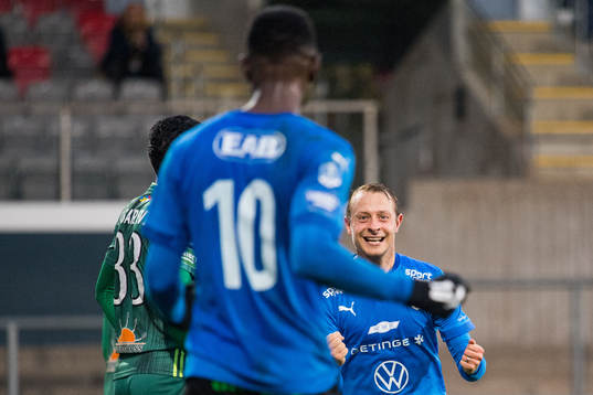 Halmstads Joel Allansson jublar