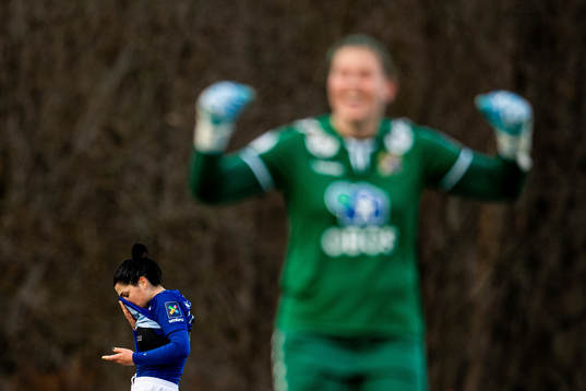 Dejana Stefanovic of Vålerenga looks dejected while