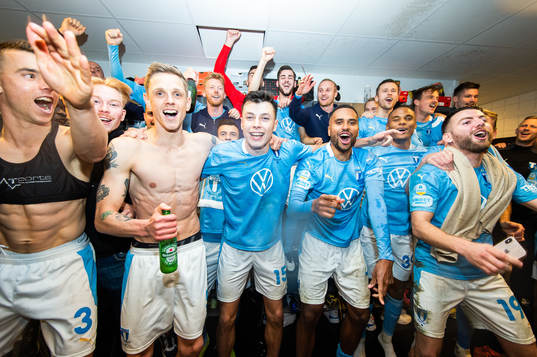 I denna handout bild från Malmö FF syns Malmö FFs Jonas