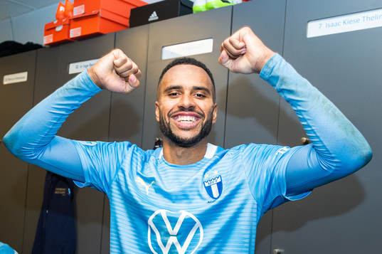 I denna handout bild från Malmö FF syns Malmö FFs Isaac