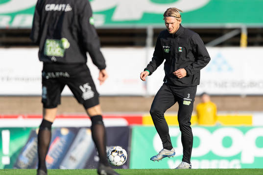 Varbergs Hampus Zachrisson före fotbollsmatchen i