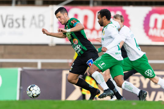 Varbergs Astrit Selmani och Hammarbys Serge-Junior