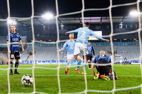 under fotbollsmatchen i Allsvenskan mellan Malmö FF och