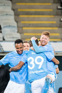 Malmö FFs Isaac Kiese Thelin, Amin Sarr och Anders