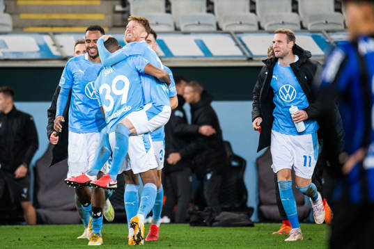 Malmö FFs Isaac Kiese Thelin, Amin Sarr och Anders