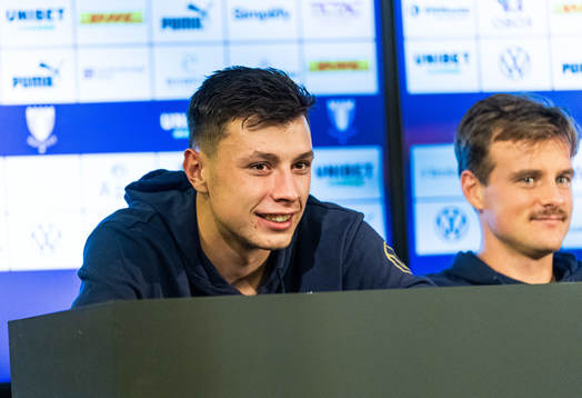 Malmö FFs Anel Ahmedhodzic på presskonferensen