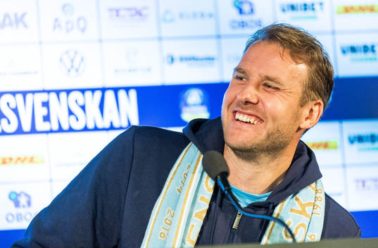Malmö FFs Ola Toivonen på presskonferensen